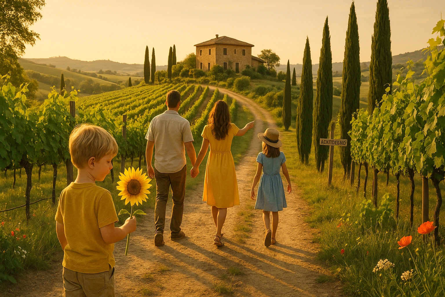 Family exploring Tuscany’s rolling hills for 2025 travel