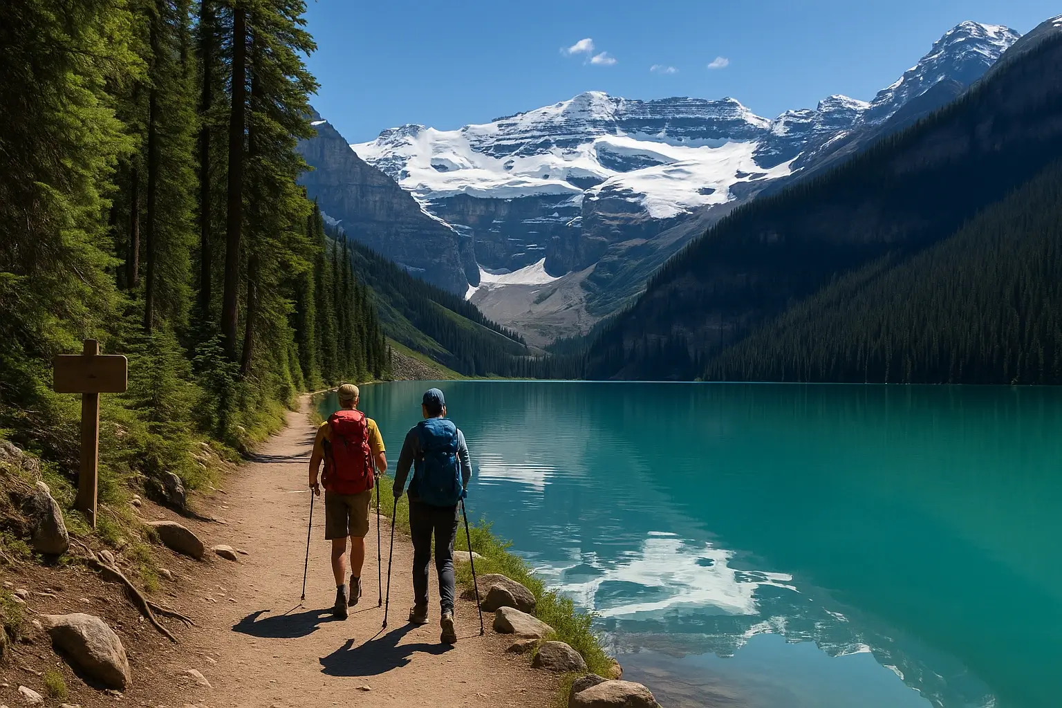 Canadian Rockies Lake Louise affordable hiking trail