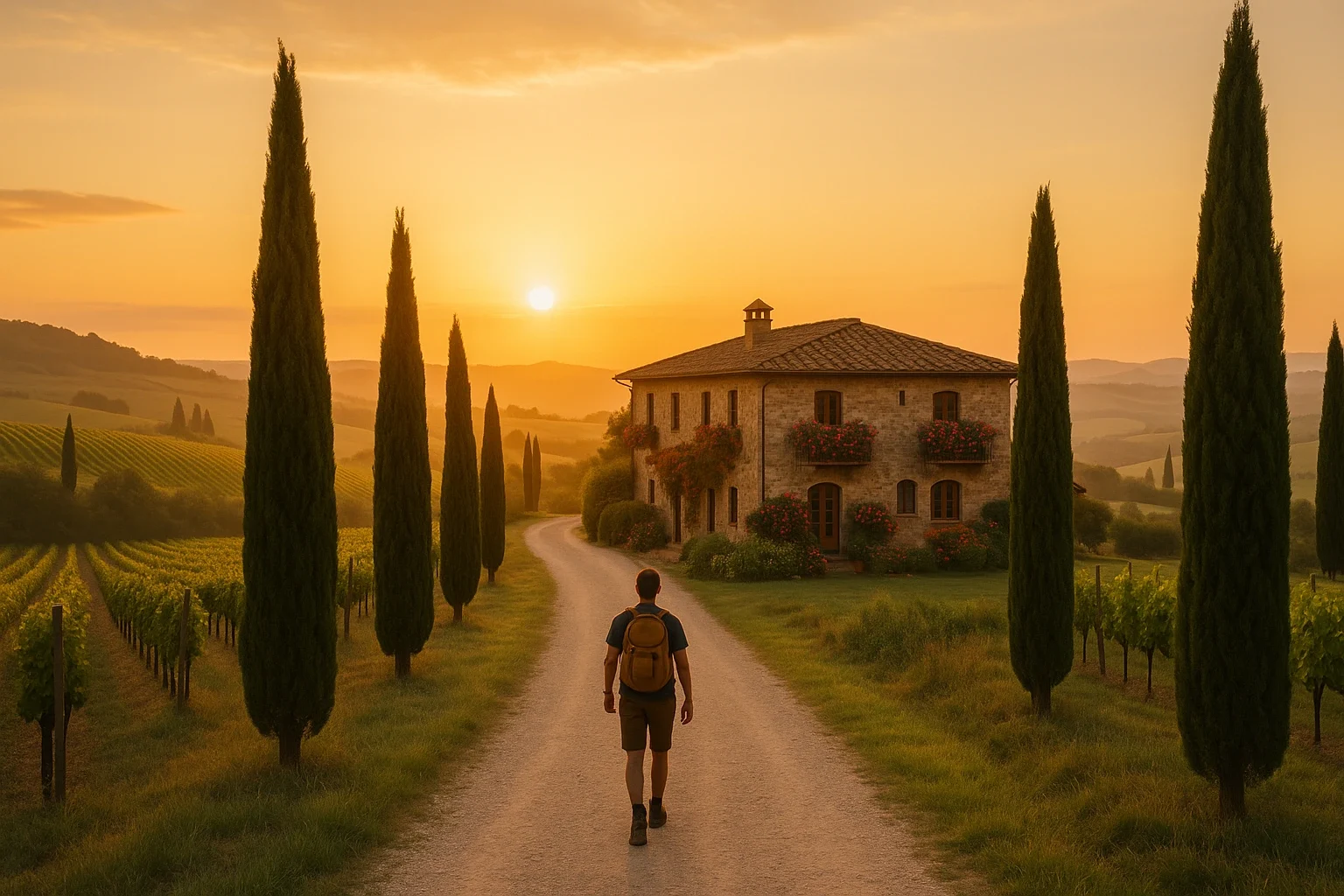 Rolling vineyards and hilltop lodges at boutique hotels Italy offers in Tuscany