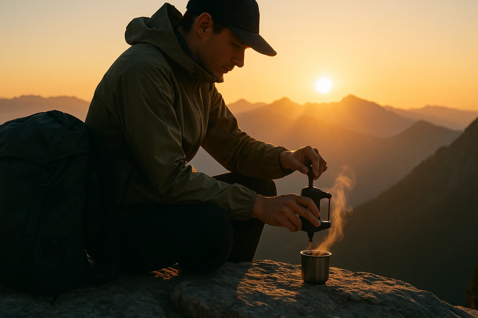 Portable espresso maker as a premium travel gear for coffee lovers