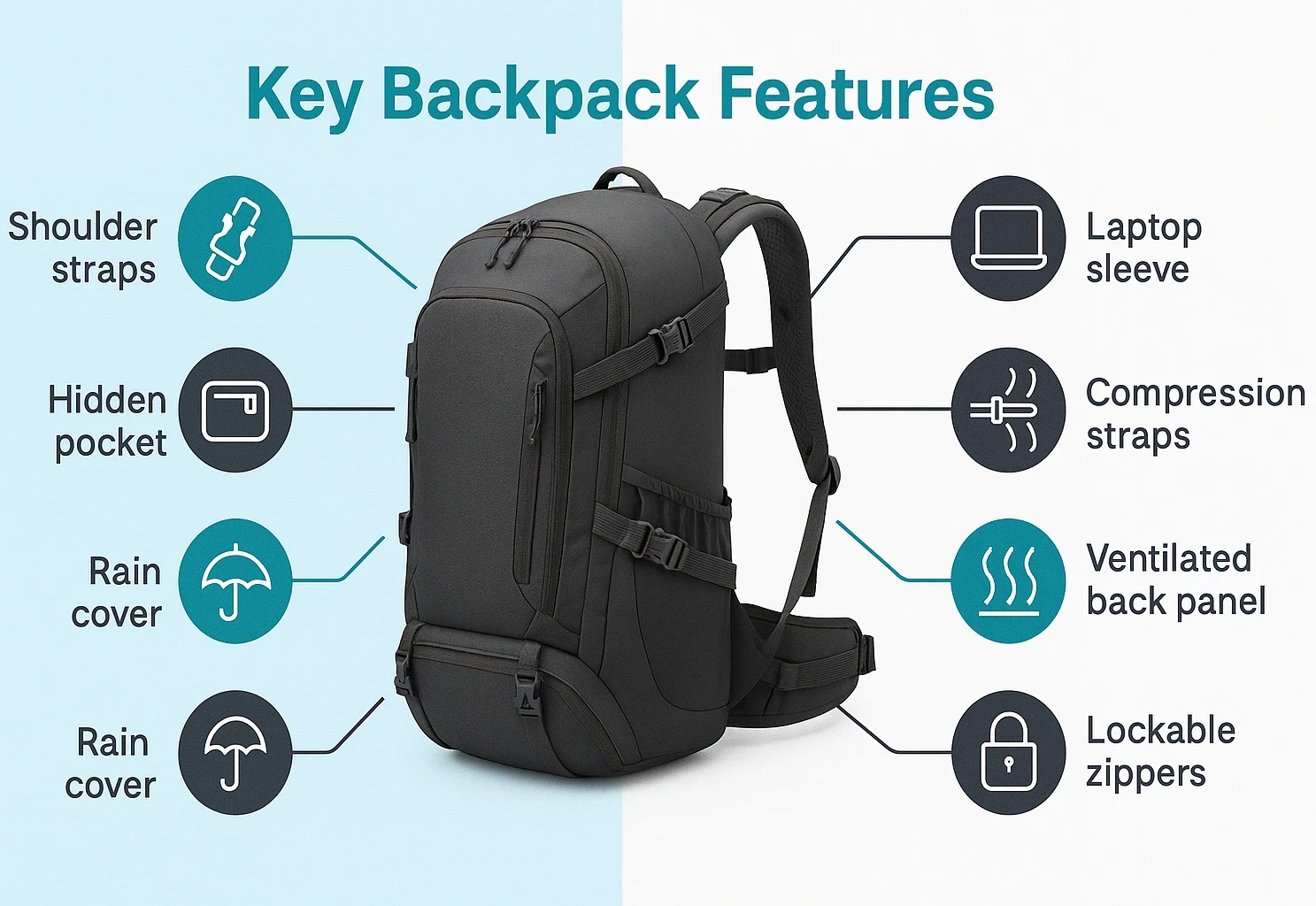 Key features of the best travel backpacks for 2025