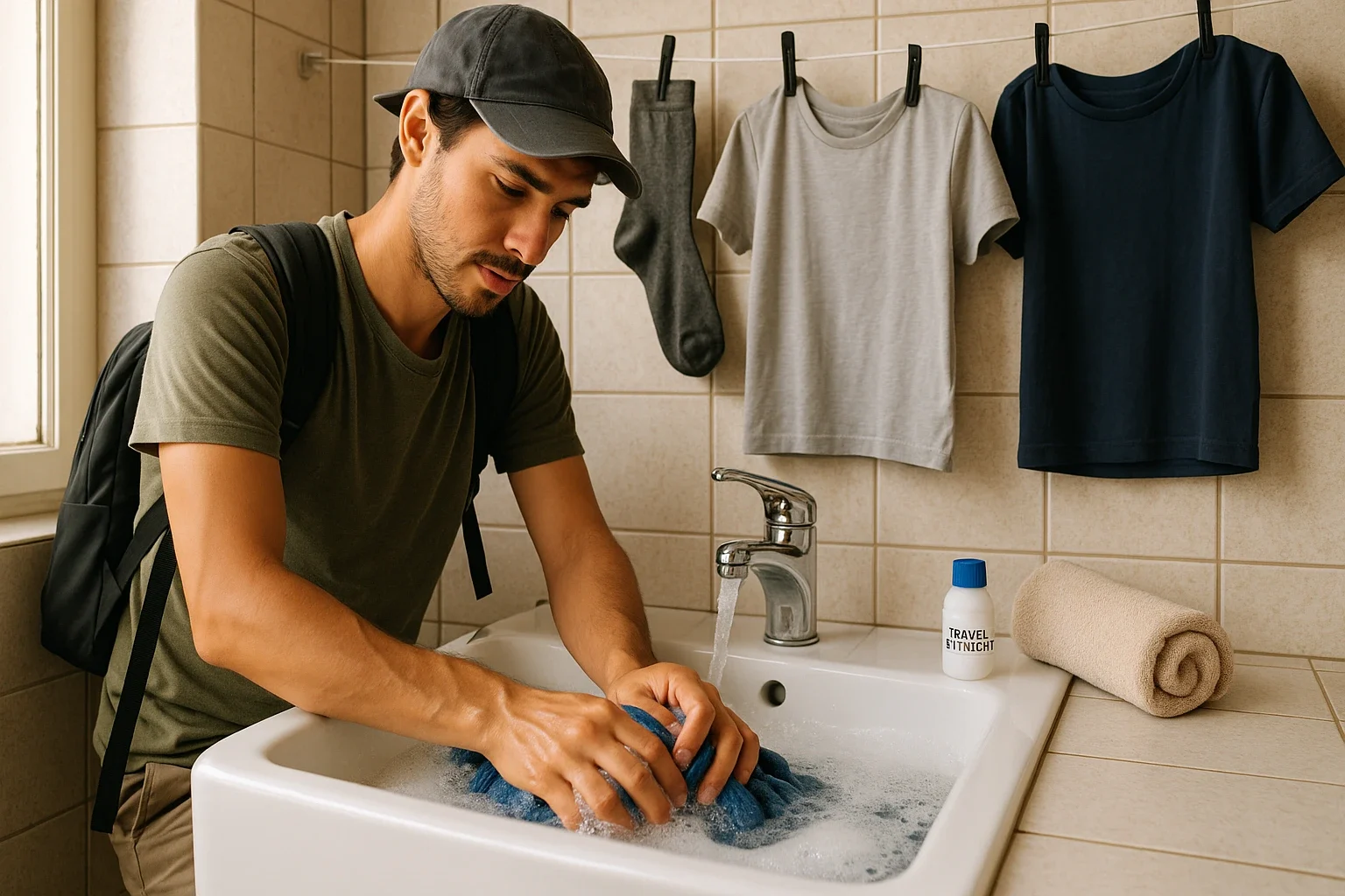 Doing laundry while backpacking