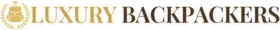 header icon, a luxury backpack in gold with premium text next to it "Luxury Backpackers"